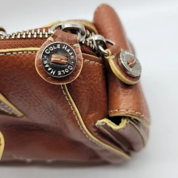 SOLD Cole Haan Village Spos Leather Barrel Bag Vtg 80s Vibe Country - Picture 2 of 11